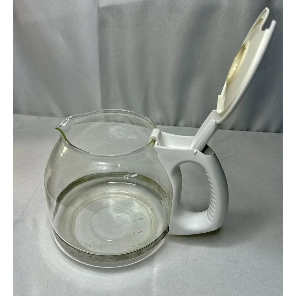 Mr. Coffee Glass Replacement Carafe 12 Cup‎ White Handle Clear Pot